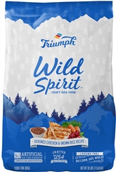 ** OUT OF STOCK **TRIUMPH PET INDUSTRIES WILD SPIRIT DEBONED CHICKEN & BROWN RICE RECIPE 30 LB UPC 073657008750