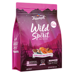 TRIUMPH PET INDUSTRIES WILD SPIRIT SALMON, OATMEAL & PEA 3 LB BAG  UPC 073657008828