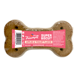 ** OUT OF STOCK **TRIUMPH PET INDUSTRIES SUPER SINGLE APPLES & YOGURT BISCUITS 2 15/CT DISPLAYS UPC 073657010562