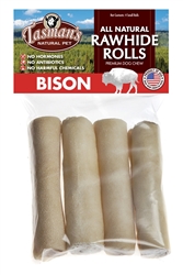 TASMAN'S NATURAL PET 4 - 5 " SMALL BISON ROLLS - 4 PK W HEADER CARD UPC 728028008555