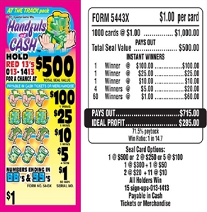 5443X Handfuls Of Cash $1.00 Bingo Event Ticket