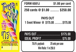 $175 TOP - Form # 6081J Triple Twist $1.00 Bingo Event Ticket