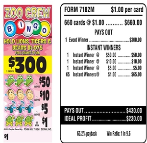 7182M Zoo Crew $1.00 Bingo Event Ticket