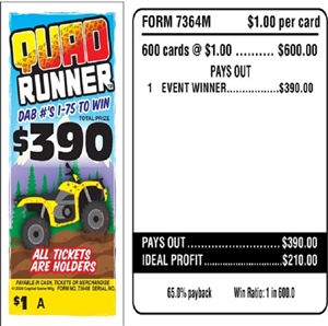 7364M Quad Runner $1.00 Bingo Event Ticket