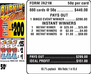 7A21N Burnin Balls $0.50 Bingo Event Ticket