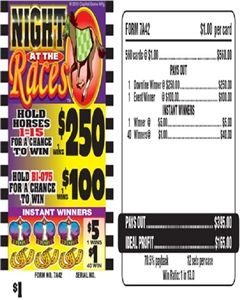 7A42 Night At The Races $1.00 Bingo Event Ticket