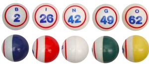 Bingo Balls - Multi-Colored Single Numbered