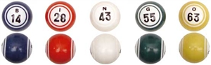 Bingo Balls - Multi-Colored Double-Numbered