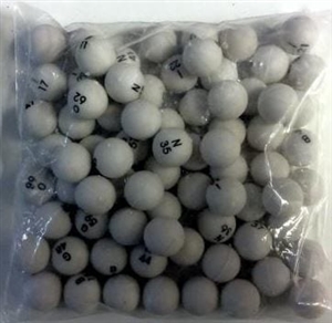 Mini Plastic 1/2" Grey Economy Bingo Ball Set