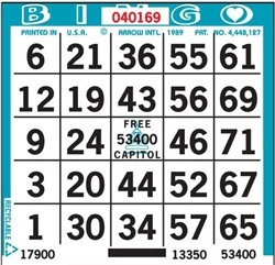 1 ON Bingo Paper - Pack of 1,000 Sheets