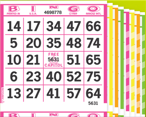 3 ON Fluorescent Bingo Paper - Pack of 500 Sheets