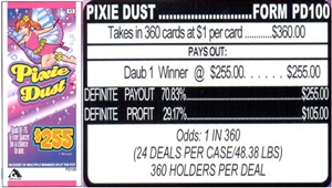 $255 TOP - Form # PD100 Pixie Dust $1.00 Bingo Event Ticket