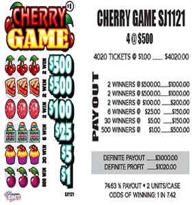 $500 TOP ($1 Bottom) - Form #SJ1121 Cherry Game (5-Window)