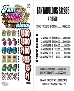 $500 TOP ($1 Bottom) - Form #SJ1285 FanTABulous (5-Window)