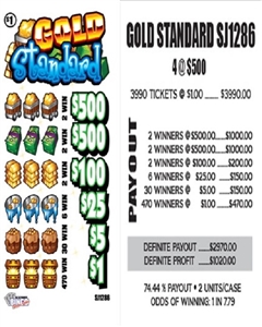 $500 TOP ($1 Bottom) - Form #SJ1286 Gold Standard (5-Window)