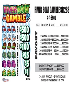 $500 TOP ($1 Bottom) - Form #SJ1288 River Boat Gamble (5-Window)