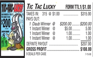 TTL1 Tic-Tac-Lucky$1.00 Bingo Event Ticket