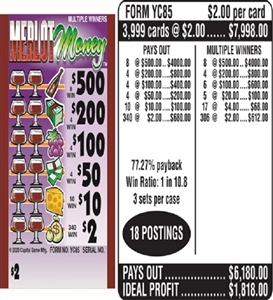 $500 TOP - Form # YC85 Merlot Money $2.00 Ticket