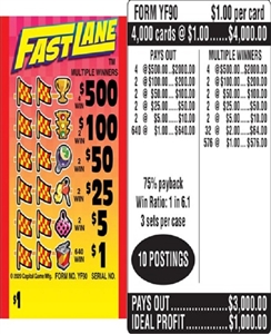 $500 TOP ($1 Bottom) - Form # YF90 Fast Lane (3-Window)