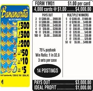 $300 TOP ($5 Bottom) - Form # YM01 Bananarita (3-Window)