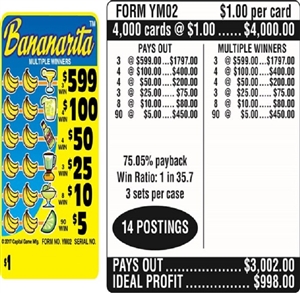 $599 TOP ($5 Bottom) - Form # YM02 Bananarita (3-Window)