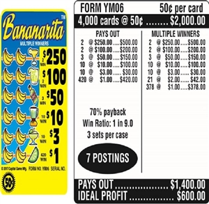 $250 TOP ($1 Bottom) - Form # YM06 Bananarita (3-Window)