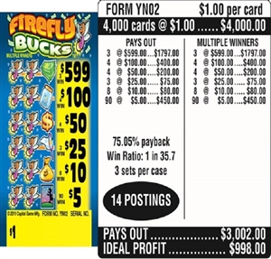 $599 TOP ($5 Bottom) - Form # YN02 Firefly Bucks (3-Window)
