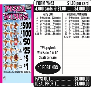 $500 TOP ($1 Bottom) - Form # YF78 Bar Hopping (3-Window)