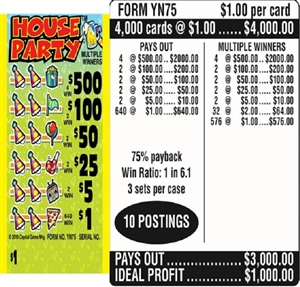 $500 TOP ($1 Bottom) - Form # YN75 House Party (3-Window)