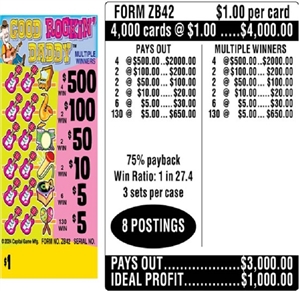 $500 TOP ($5 Bottom) - Form # ZB42 Good Rockin' Daddy (3-Window)