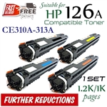 Compatible HP 126A Set CE310A CE311A CE312A CE313A