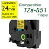 TZe-651 Black on Yellow