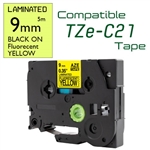 TZe-C21 Black on Fluorescent Yellow