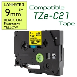 TZe-C21 Black on Fluorescent Yellow