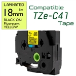 TZe-C41 Black on Fluorescent Yellow