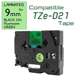 TZe-D21 Black on Fluorescent Green