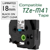 TZe-M41 Black on Matt Clear