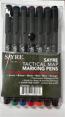 Map Pens - 6 pk w/ free correction pen