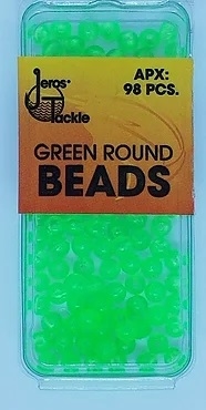 Jeros Tackle Size 5 Green Round Beads (apx. 98pcs)