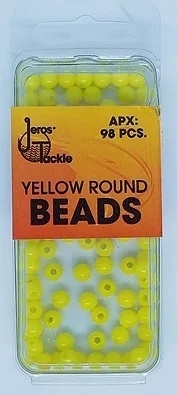 Jeros Tackle Size 5 Yellow Round Beads (apx. 98pcs)