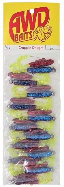 AWD Baits 1/16oz Crappie Delight Card - 12/card with Extra Bait