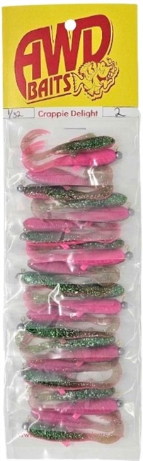 AWD Baits 1/32oz Crappie Delight Card - 12/card with Extra Bait