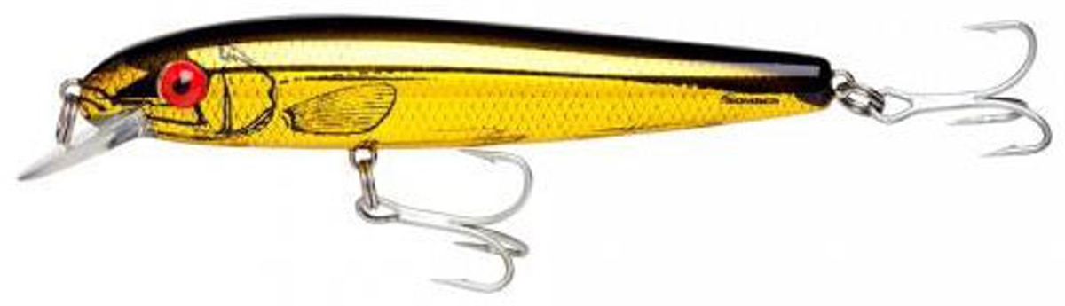 LOT OF 3) Bomber Saltwater Grade Wind-Cheater - 6in Gold Chrome/Black Back