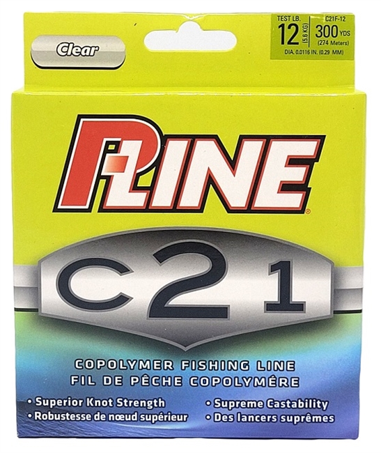 P-Line C21F-12 C21 Copolymer Fishing Line 12lb 300yd Filler Clear - Black  Sheep Sporting Goods