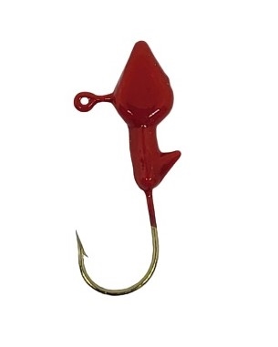 Minnow Head Jig Heads 1/16oz Size 4 Gold Hook - Red