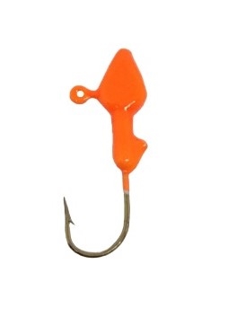 Minnow Head Jig Heads 1/32oz Size 4 Gold Hook - Orange