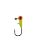 Round Head Jig Head with Eyes 1/32oz Size 6 Bronze Hook - Chartreuse/Orange