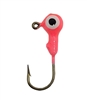 Round Head Jig Head with Eyes 1/16oz Size 4 Bronze Hook - Hot Pink