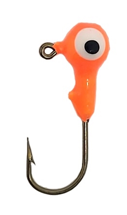 Round Head Spinner Head Jig Head with Eyes 1/16oz Size 4 Bronze Hook - Hot  Pink