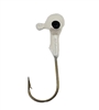 Round Head Jig Head with Eyes 1/8oz Size 2 Bronze Hook - Pearl White